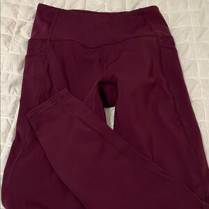 RBX burgandy leggings with side pockets